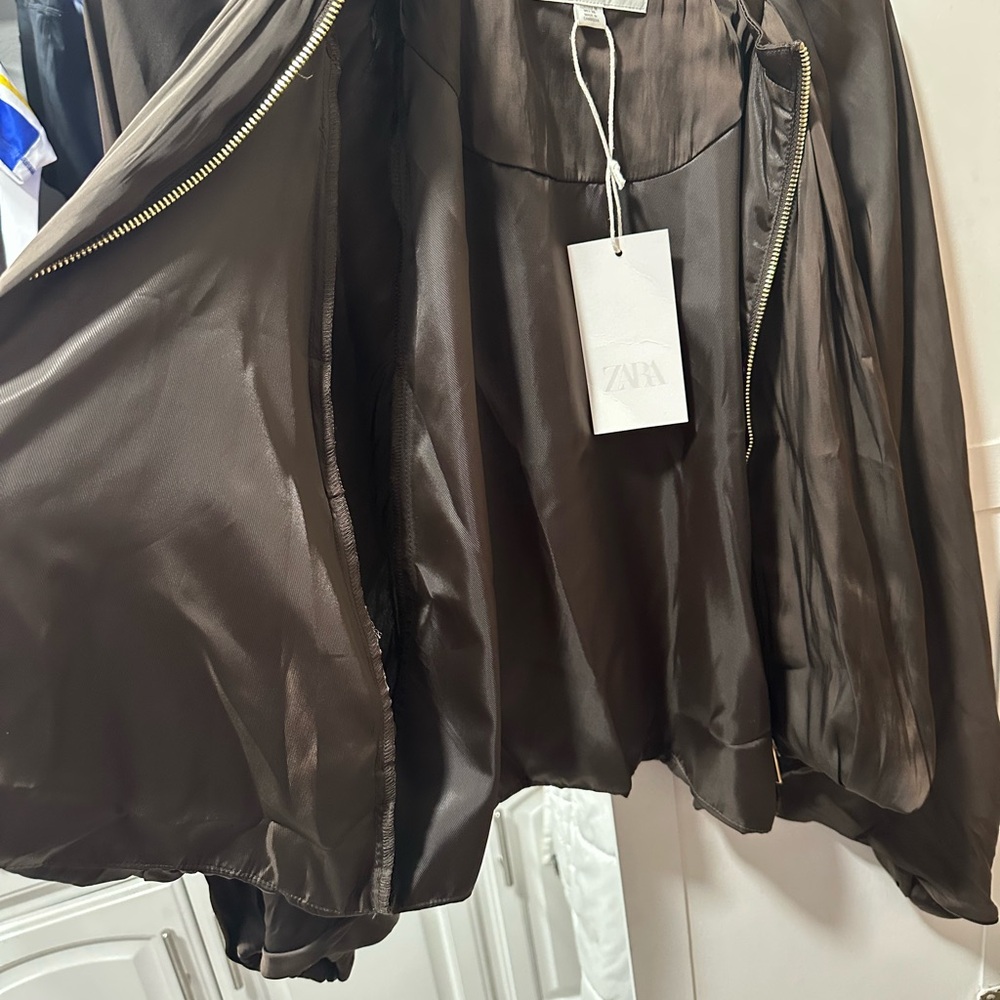 Zara balloon satin bomber jacket - Picture 5 of 8